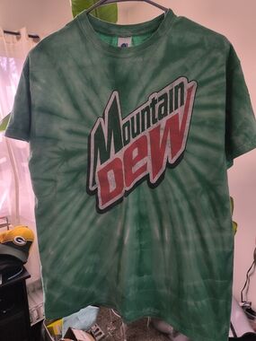 🚨 Last Chance-Mountain Dew Men's Green Tie-Dye Short Sleeve Tee
